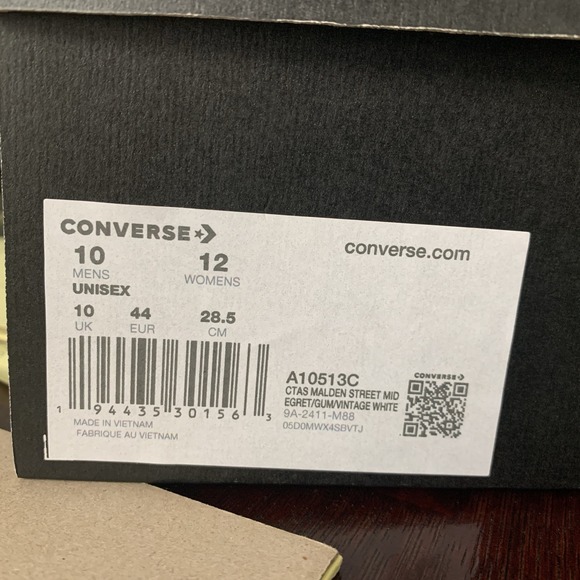 Converse Chuck Taylor All Star Egret White Malden Street Mid Shoes Men's Size 10 - Picture 8 of 8